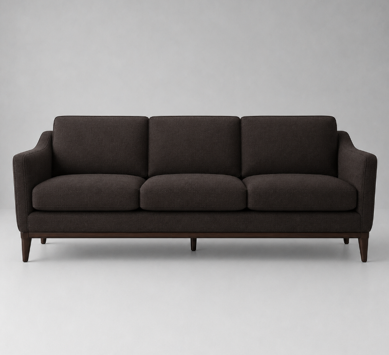 Dunkle moderne Couch im minimalistischen Design