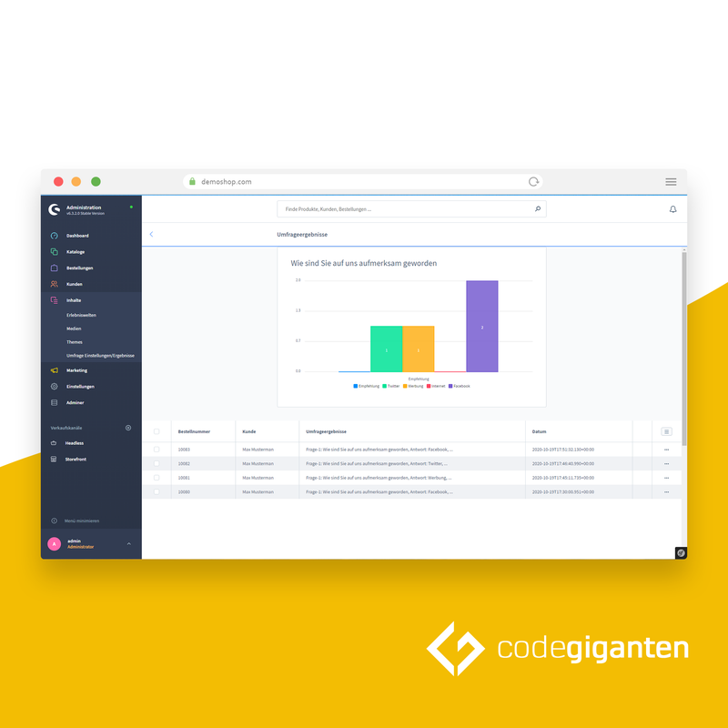 Umfrage nach dem Checkout