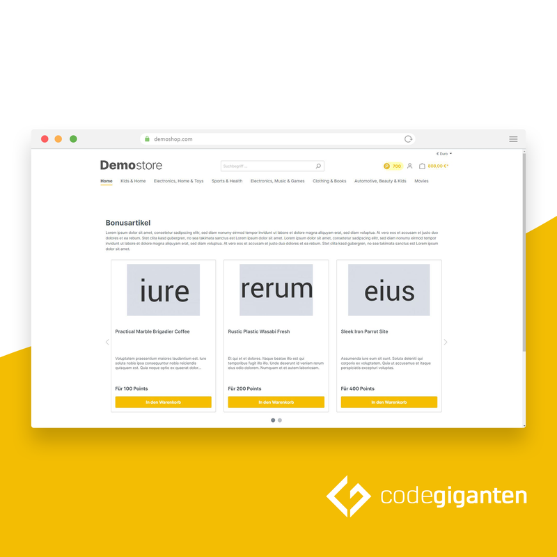 Bonuspunkte mit Einkäufen sammeln