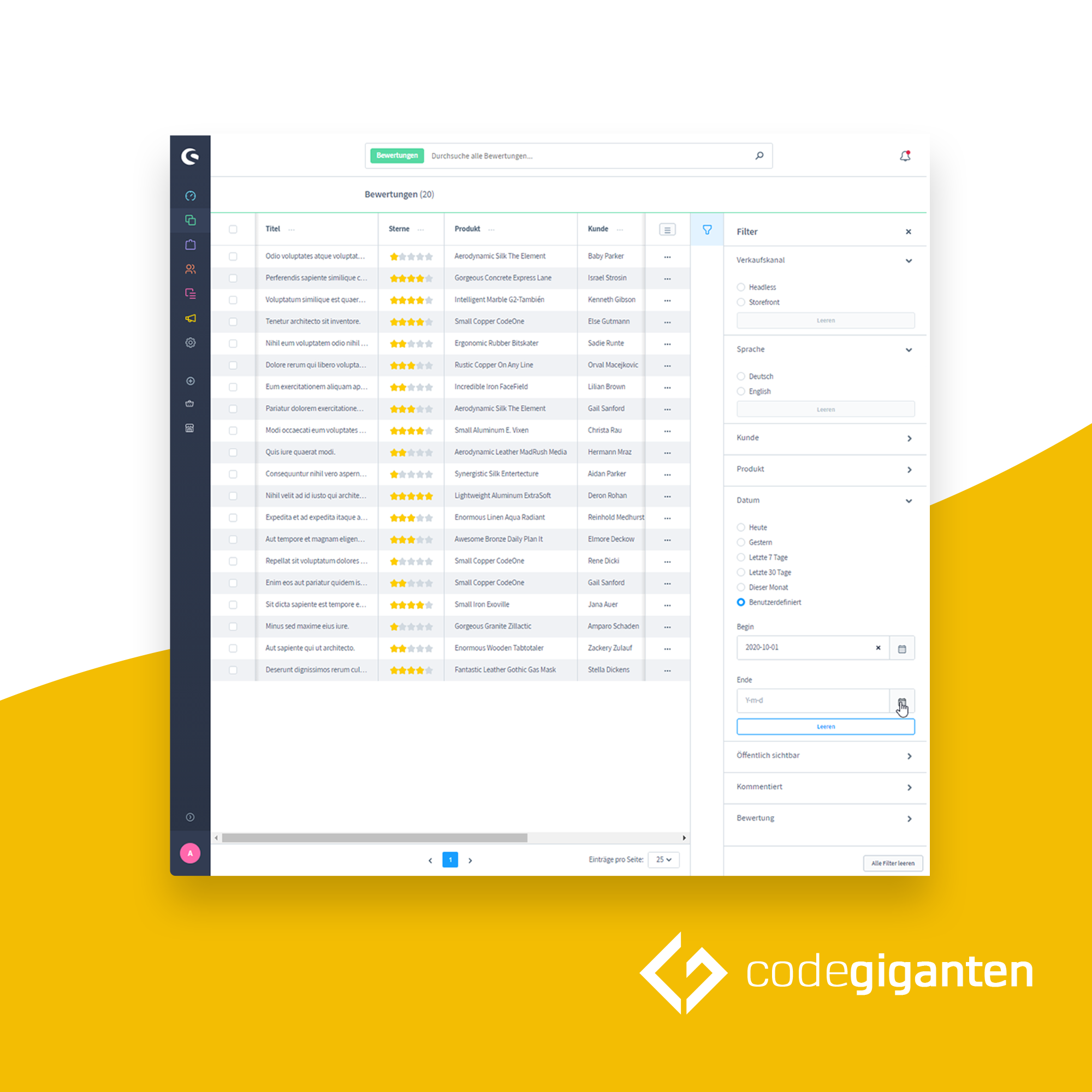 Advanced filters for administration