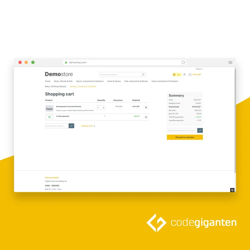 Bonuspunkte mit Einkäufen sammeln