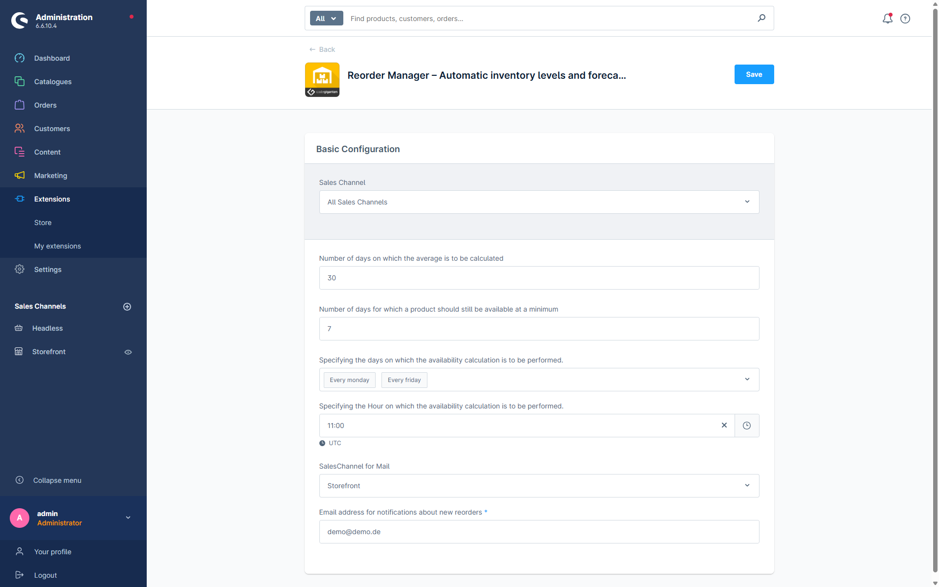 Automatic inventory planning – forecasting, minimum stock levels, reordering