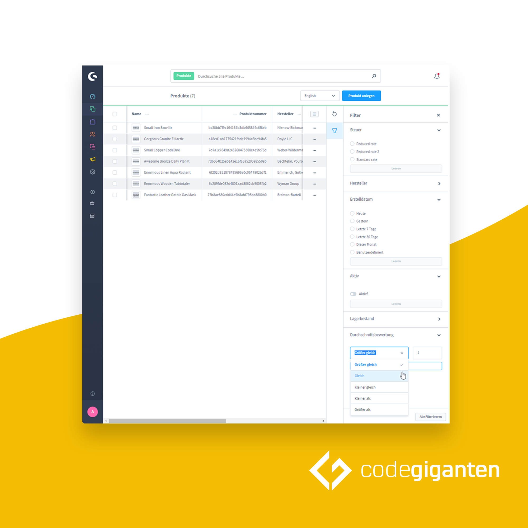 Advanced filters for administration