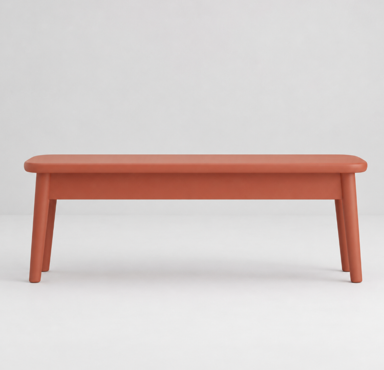 Modern Bench in Terracotta