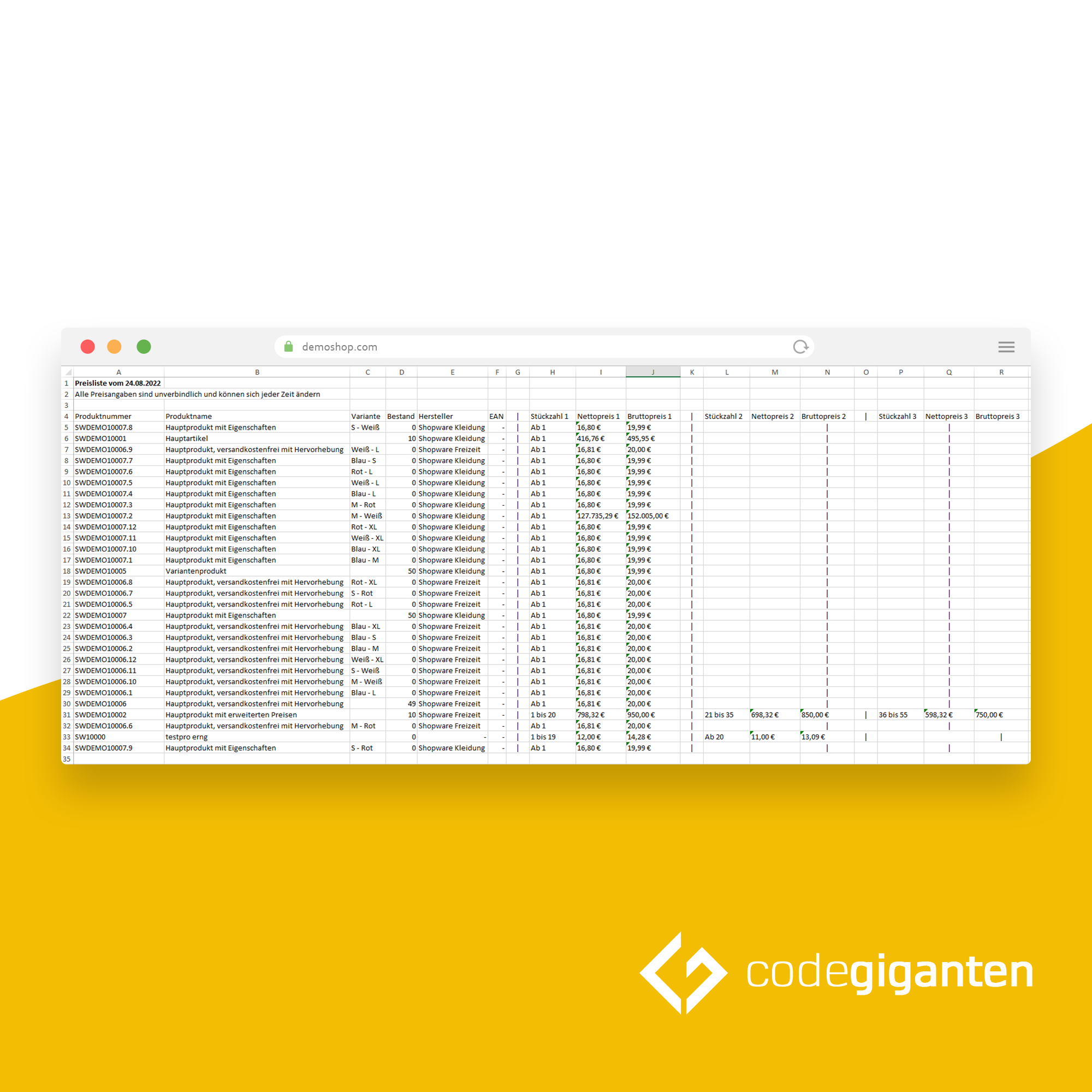 B2B & B2C Price list for customer PDF CSV Catalogue