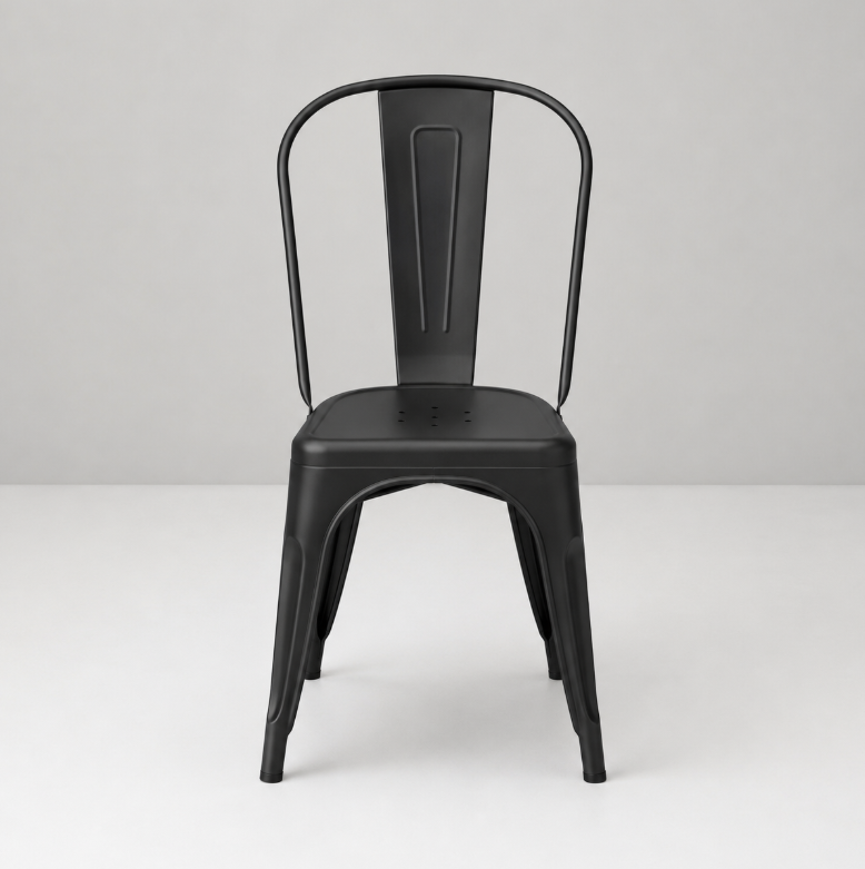 Industrial Black Metal Chair