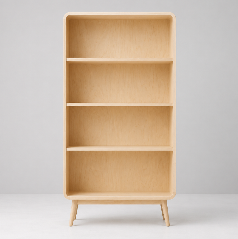 Light Birch Wood Bookshelf