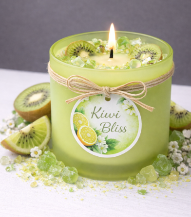 Kiwi Bliss – Duftkerze im grünen Glas mit frischer Fruchtnote