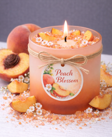 Peach Bliss – Scented candle with a sweet, fruity peach fragrance