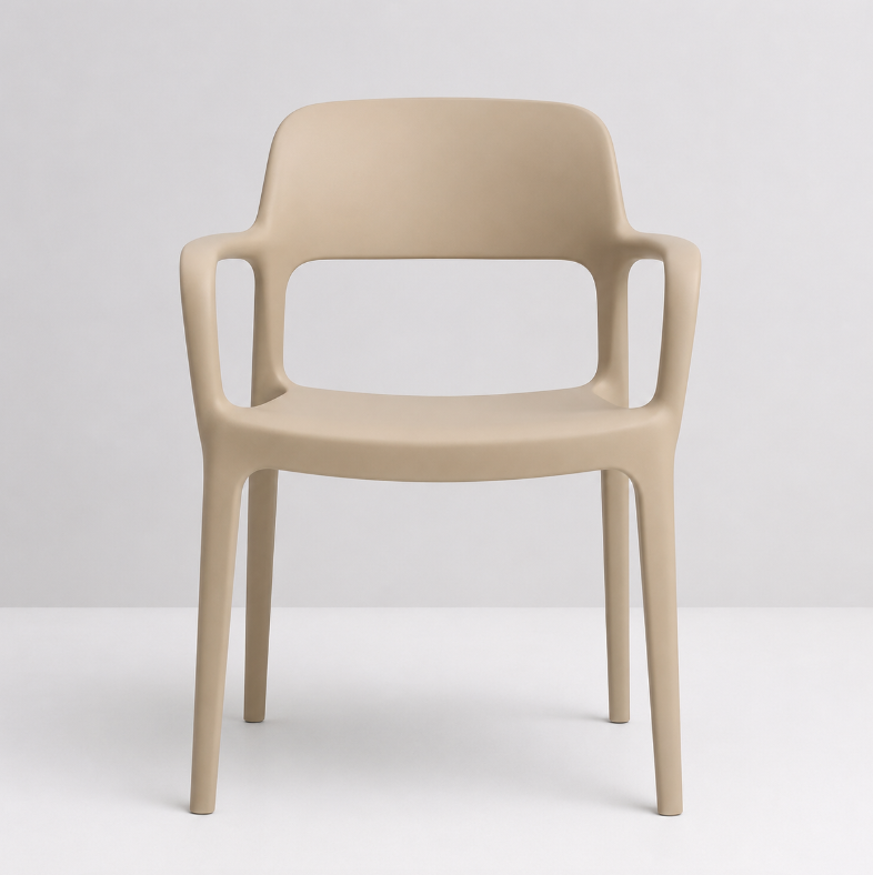 Modern Beige Plastic Chair