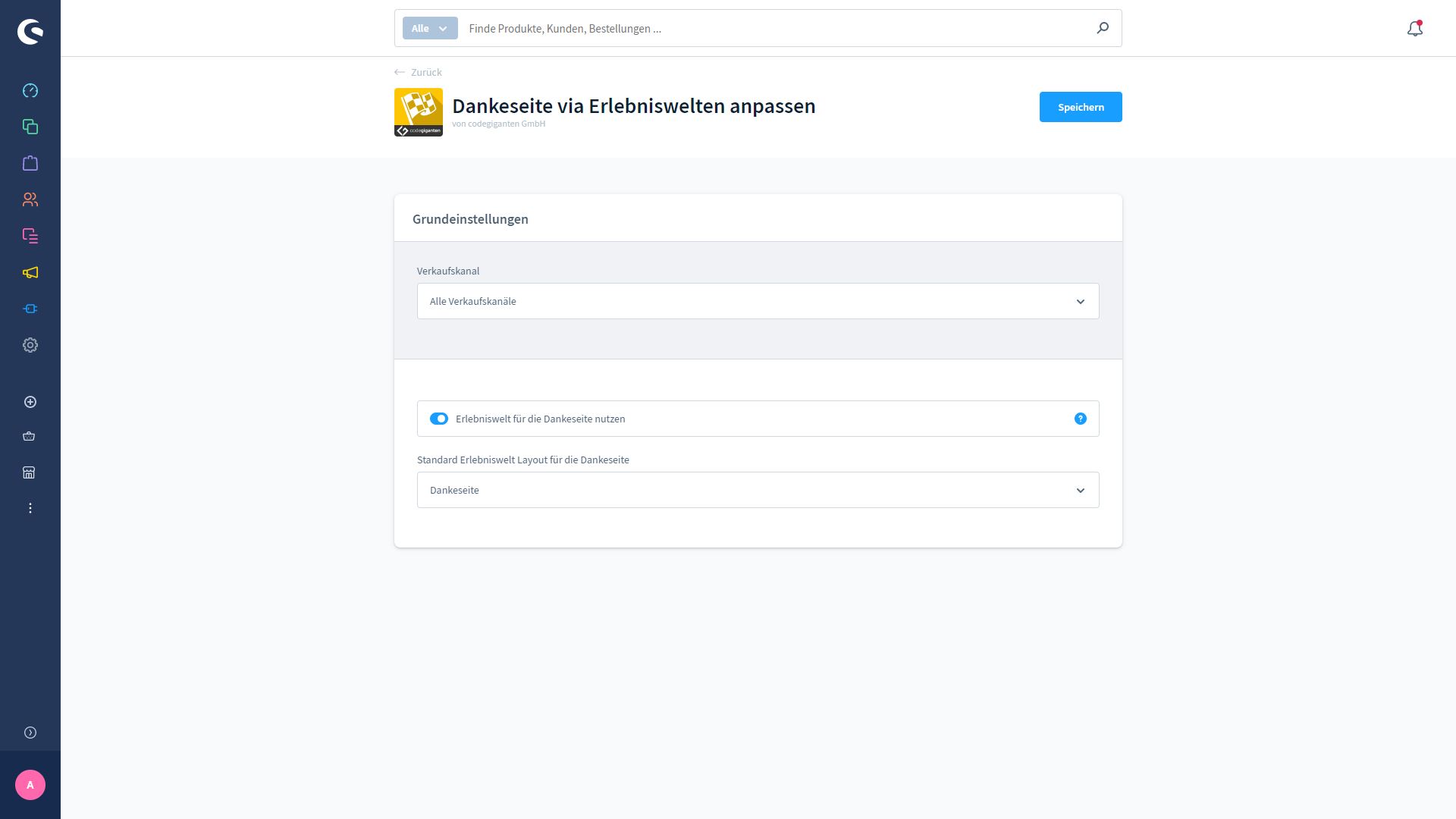 Dankeseite mit Erlebniswelten anpassen