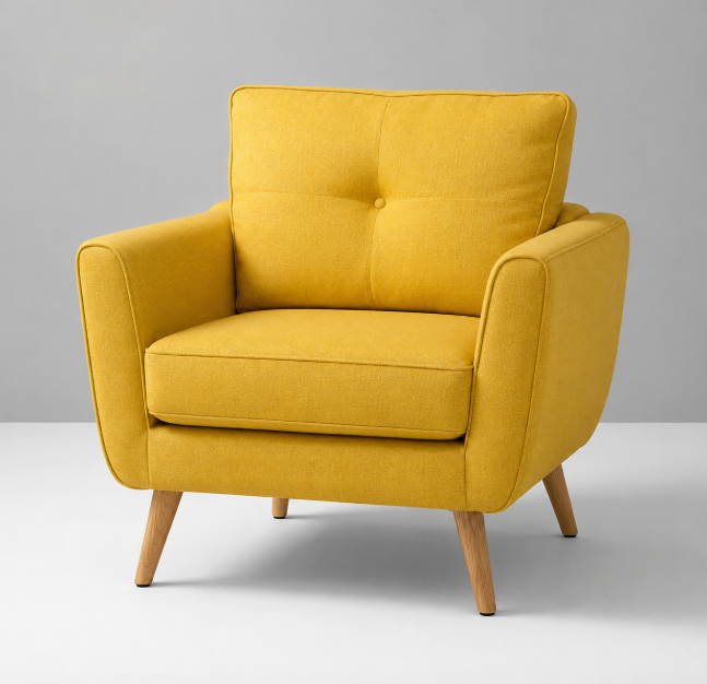 Gelber Sessel im modernen Design