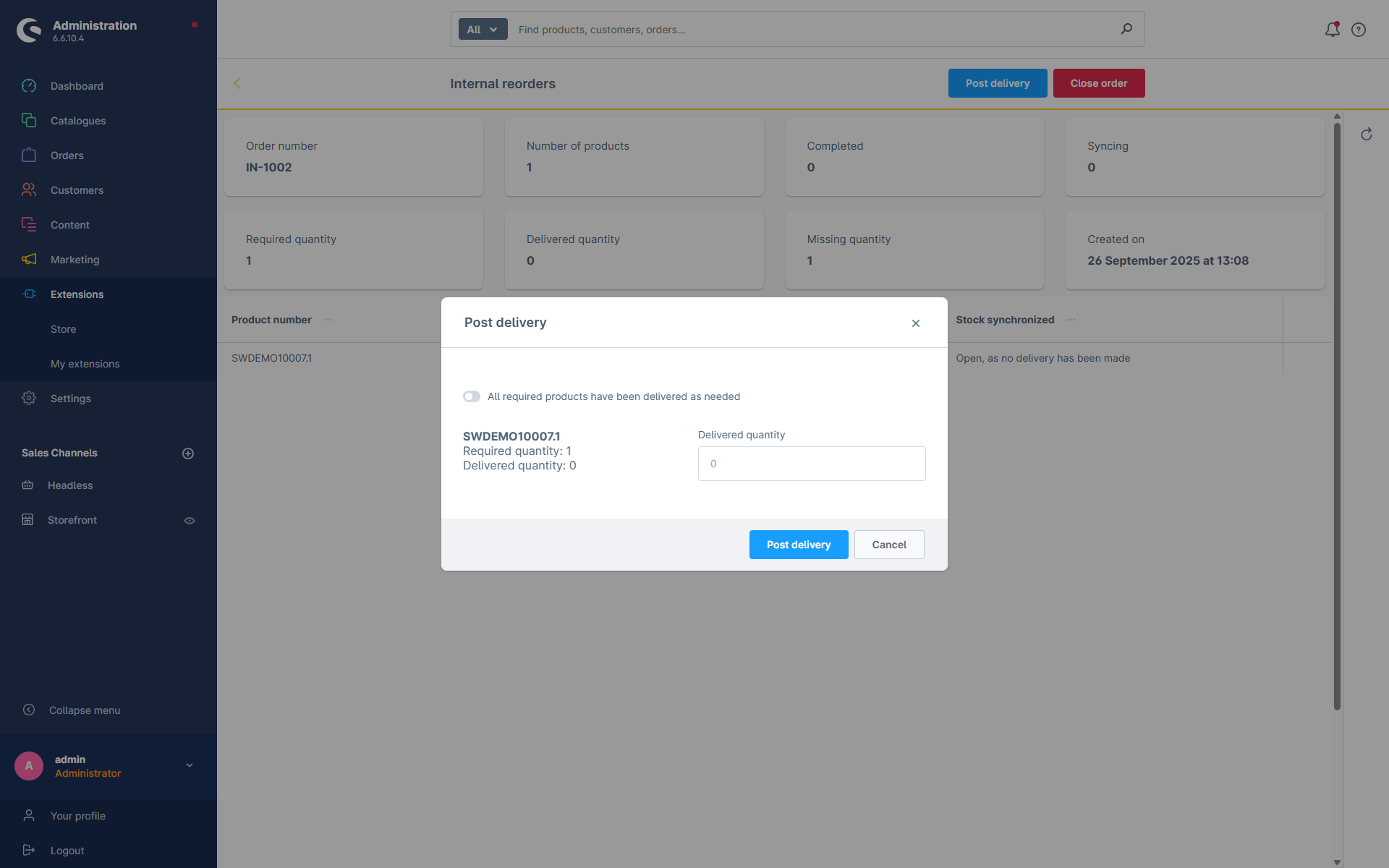 Automatic inventory planning – forecasting, minimum stock levels, reordering