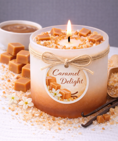 Caramel Delight – Duftkerze mit süßem, warmem Karamellduft