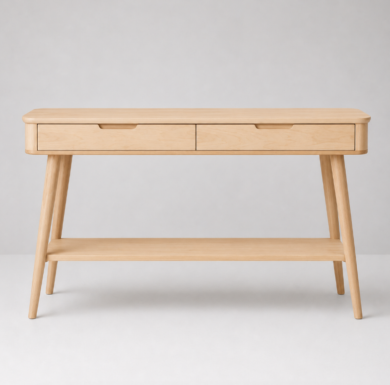 Modern Birch Wood Console Table