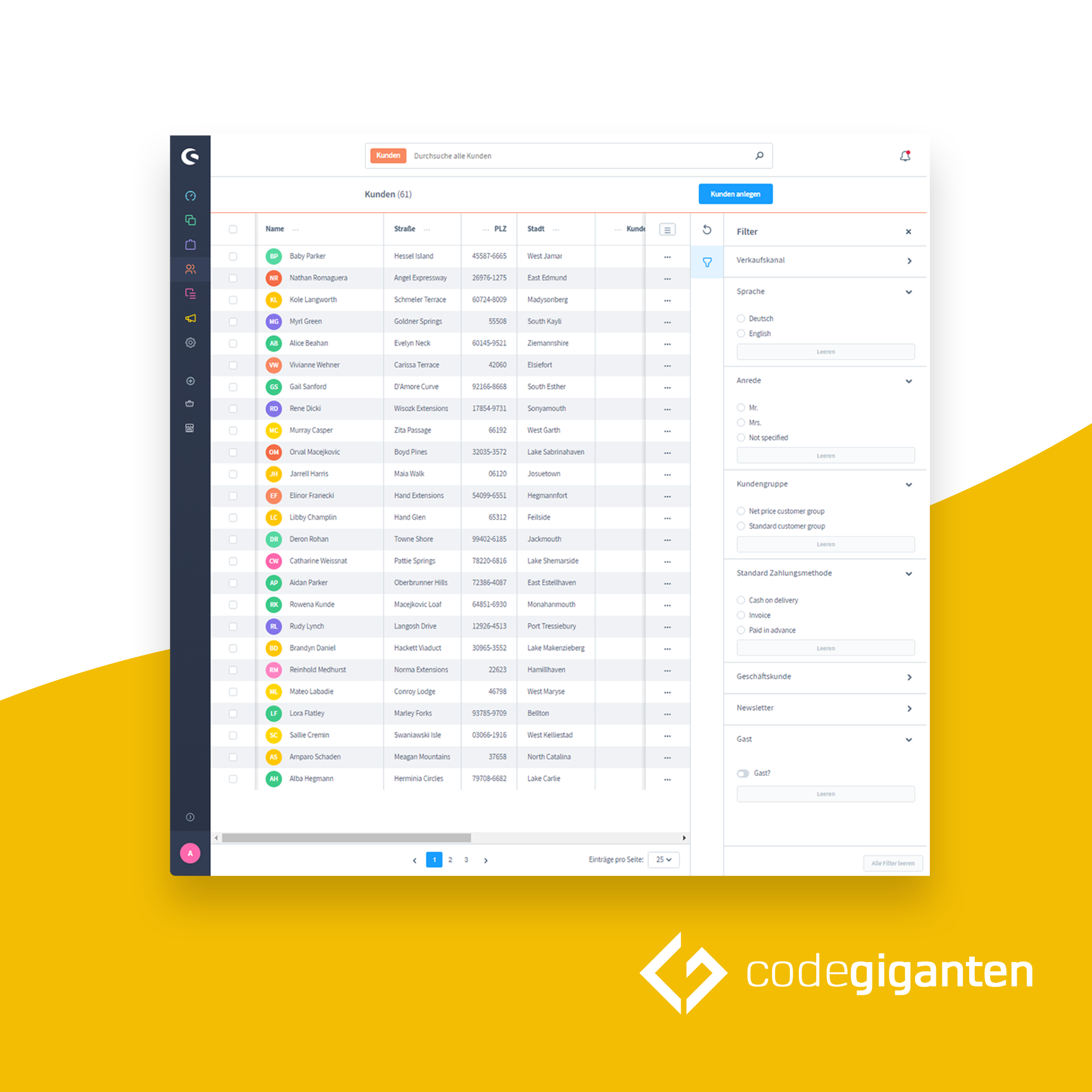 Advanced filters for administration
