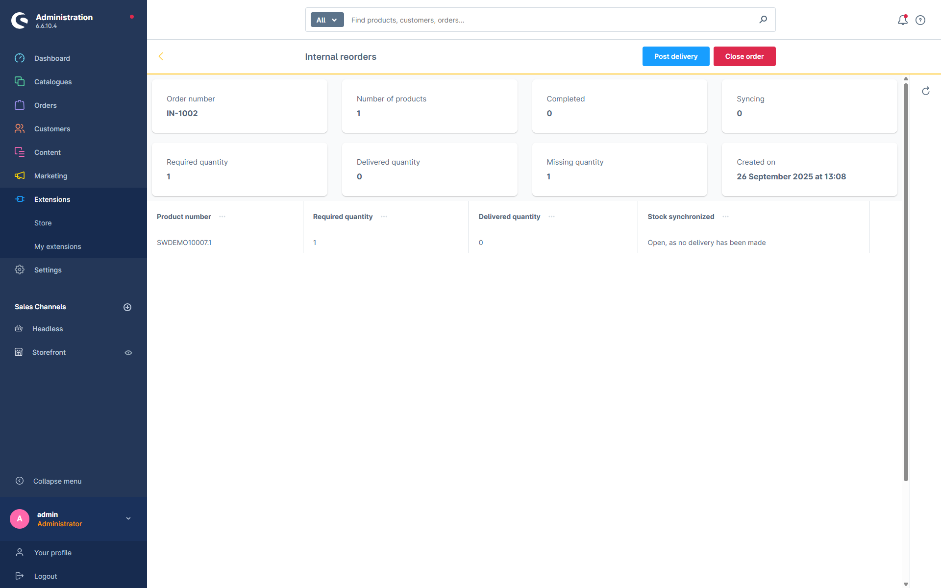 Automatic inventory planning – forecasting, minimum stock levels, reordering