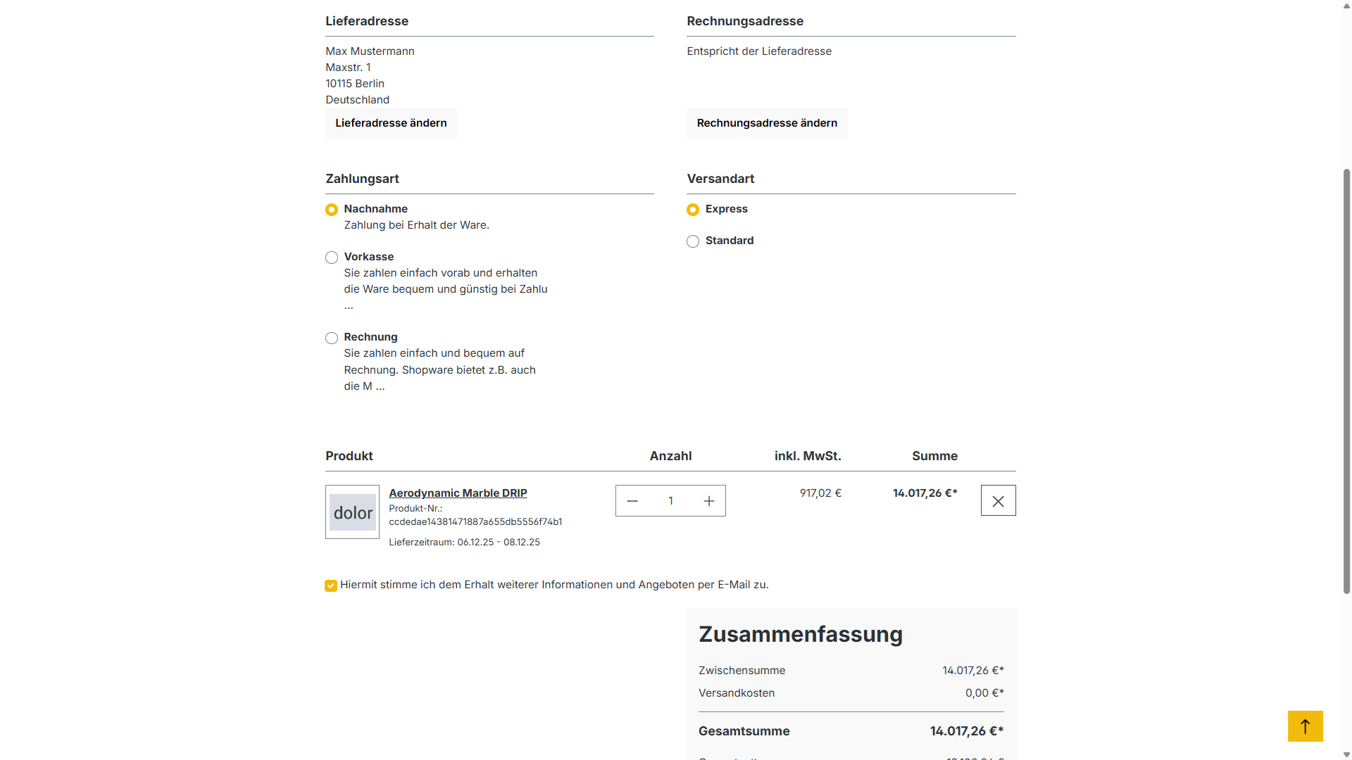 Consent at checkout (with export)