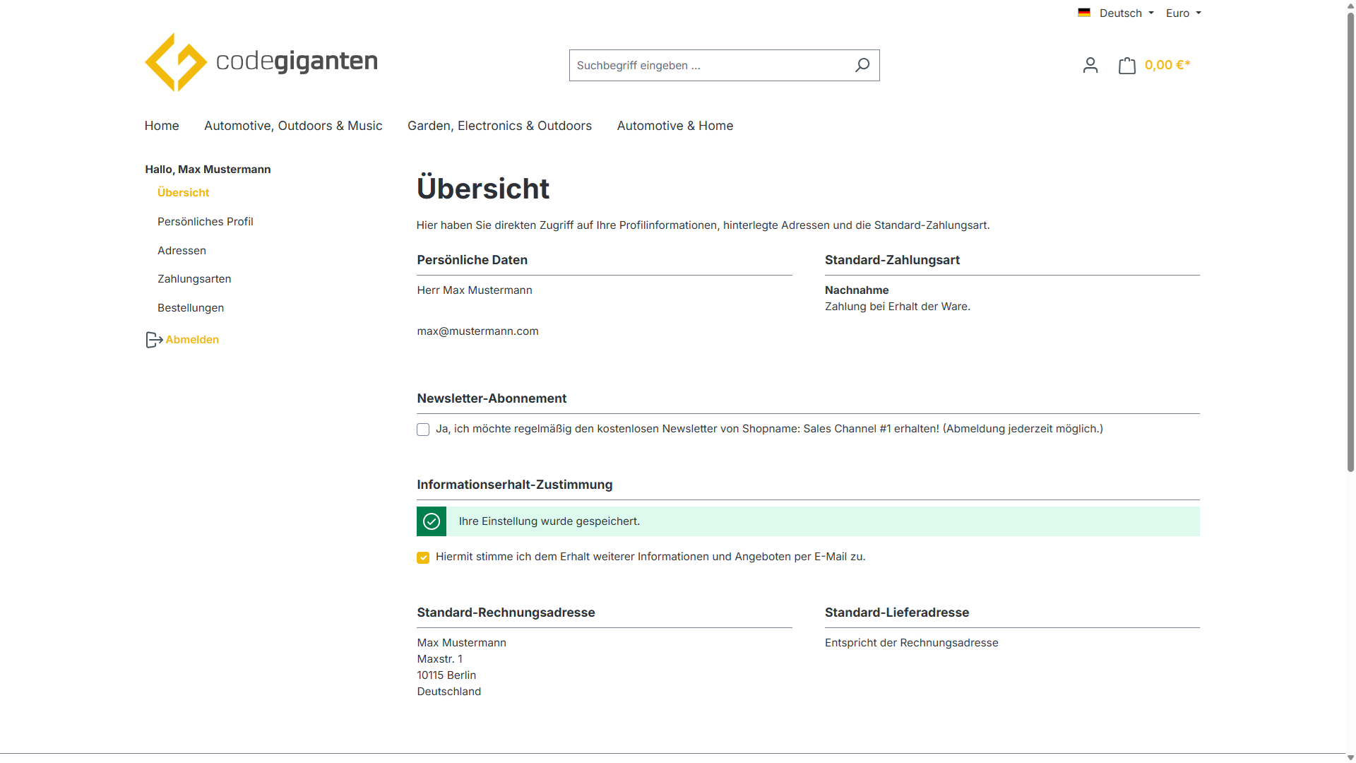 Consent at checkout (with export)