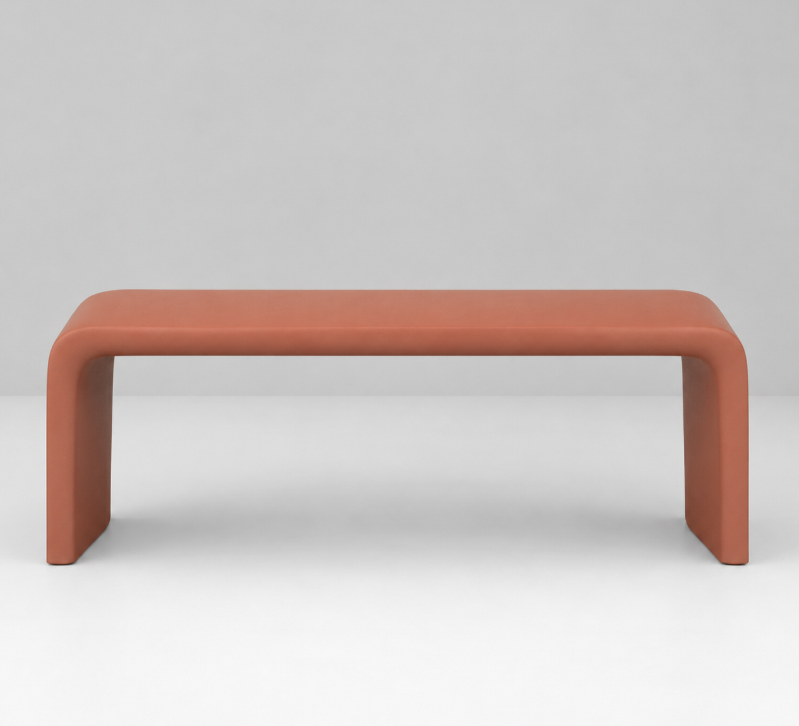 Modern Bench in Terracotta