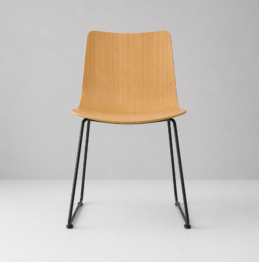 Minimalist Shell Chair with Metal Legs
