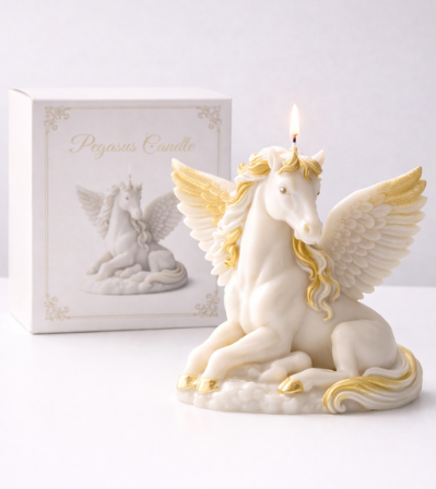 Pegasus Candle – Large decorative candle with gold details